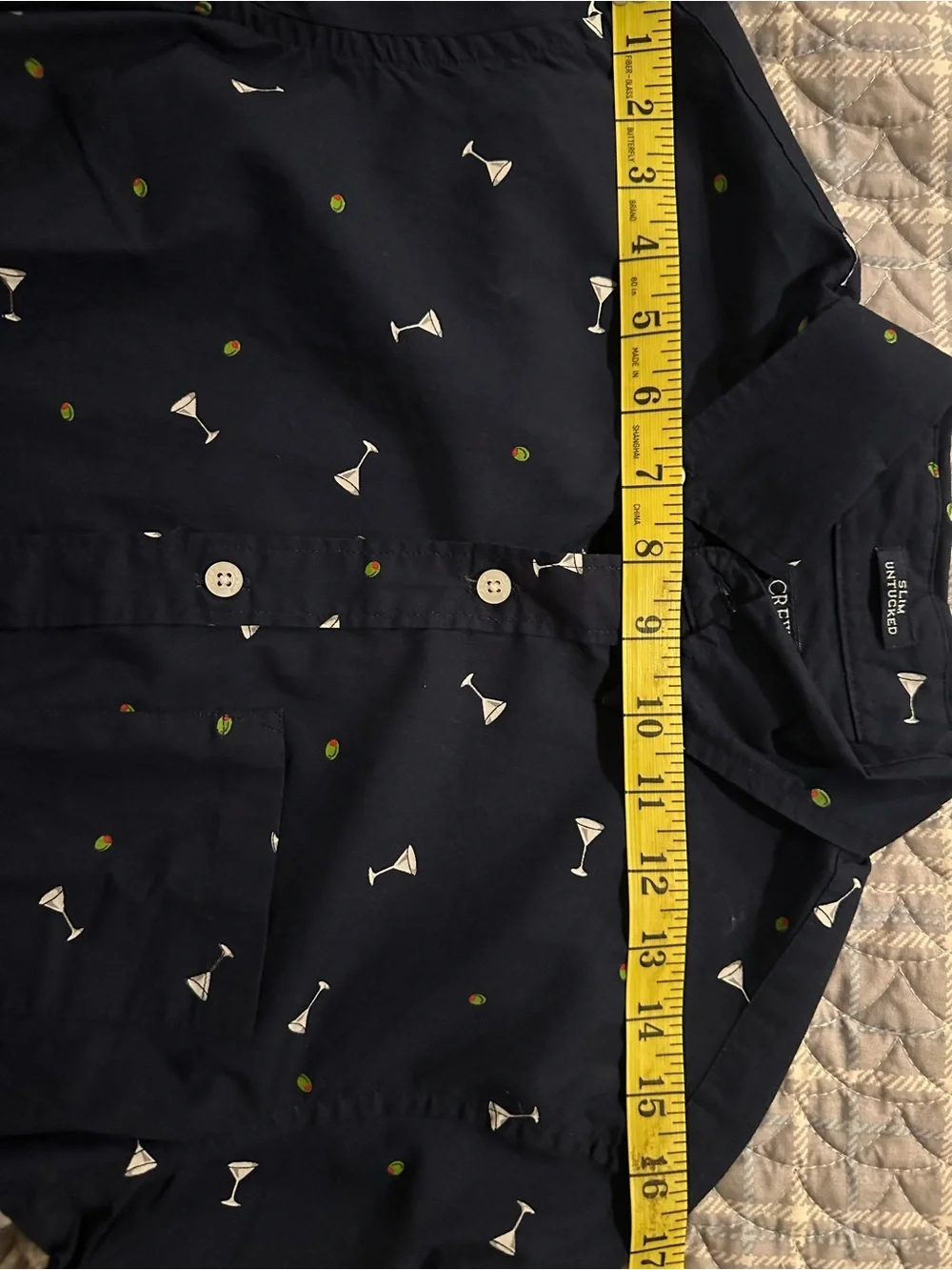J. Crew Navy Martini Glass Print Button-Down Shirt
